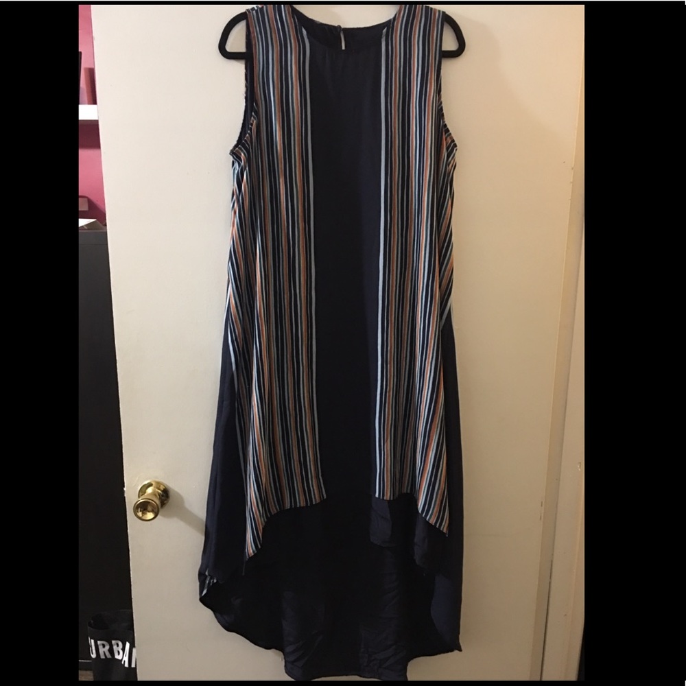 Highlow multicolored striped boho sleeveless dress